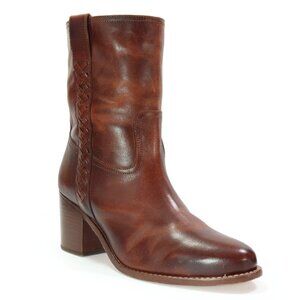 Cleo + Wolf Women's Cranberry Western Boot Leather Midcalf Round Toe Heeled 8.5B
